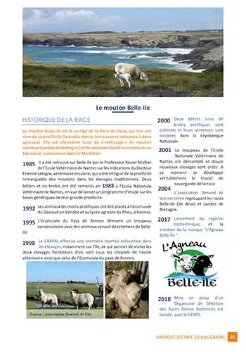 Rapport des 20 ans CRAPAL – Mouton Belle-Île